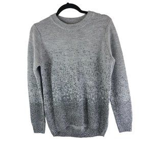 H&M Womens Sweater Chunky Knit Oversized Metallic Ombre Crew Neck Gray Silver S